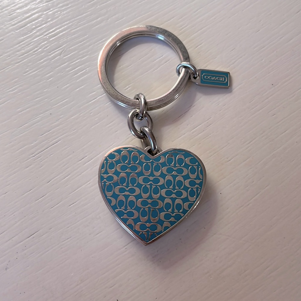 Coach heart locket key chain